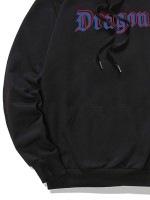 Men Chinese Dragon And Letter Graphic Hoodie