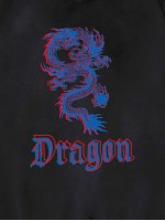 Men Chinese Dragon And Letter Graphic Hoodie