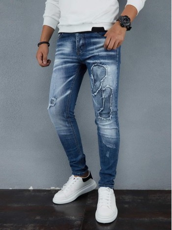 Men Ripped Washed Detail Jeans