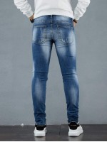 Men Ripped Washed Detail Jeans