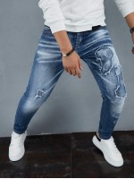 Men Ripped Washed Detail Jeans