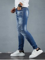 Men Ripped Washed Detail Jeans