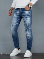 Men Ripped Washed Detail Jeans