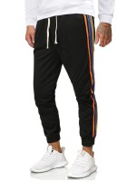 Men Drawstring Waist Rainbow-striped Sweatpants