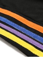 Men Drawstring Waist Rainbow-striped Sweatpants