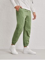 Men Slant Pocket Solid Pants