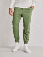 Men Slant Pocket Solid Pants