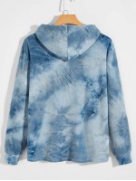 Men Tie Dye Drawstring Hoodie