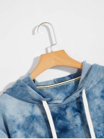 Men Tie Dye Drawstring Hoodie