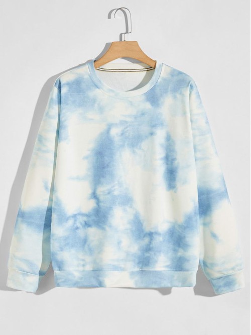 Men Tie Dye Print Sweatshirt