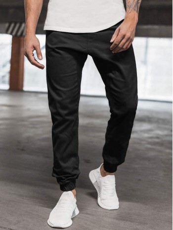 Men Solid Button Front Pants