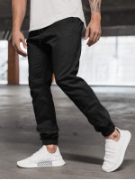 Men Solid Button Front Pants