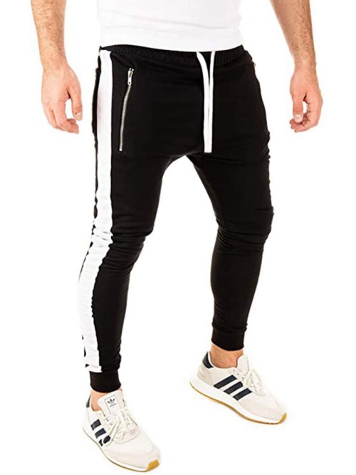 Men Colorblock Drawstring Waist Sweatpants