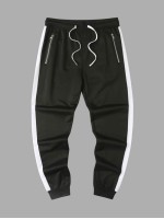 Men Colorblock Drawstring Waist Sweatpants