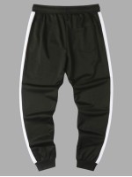 Men Colorblock Drawstring Waist Sweatpants