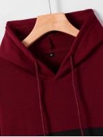 Men Cut And Sew Kangaroo Pocket Hoodie