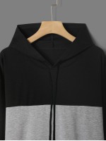 Men Cut And Sew Kangaroo Pocket Hoodie