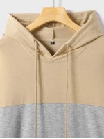 Men Cut And Sew Kangaroo Pocket Hoodie