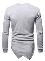 Men Asymmetrical Hem Solid Sweatshirt