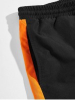 Men Contrast Side Seam Sweatpants