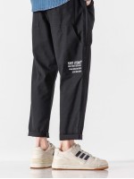 Men Slogan Graphic Pocket Detail Pants