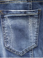 Men Cat Whiskers Pocket Detail Jeans