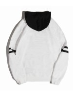 Men Striped And Letter Graphic Kangaroo Pocket Hoodie