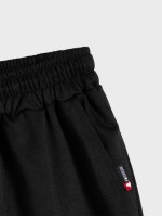 Men Patched Drawstring Track Shorts