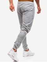 Men Solid Drawstring Pants