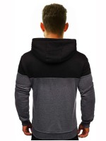 Men Two Tone Drawstring Hoodie