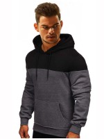 Men Two Tone Drawstring Hoodie