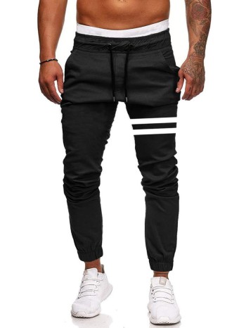 Men Stripe Drawstring Waist Pants