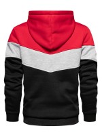 Men Color Block Drawstring Hoodie