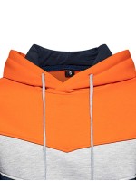 Men Color Block Drawstring Hoodie