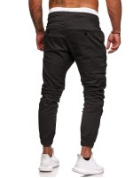 Men Drawstring Waist Solid Tapered Pants