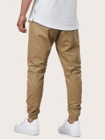 Men Drawstring Waist Solid Sweatpants