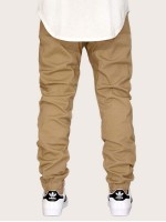 Men Drawstring Waist Solid Sweatpants