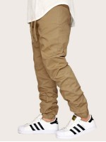 Men Drawstring Waist Solid Sweatpants