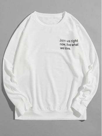 Men Slogan Graphic Sweatshirt