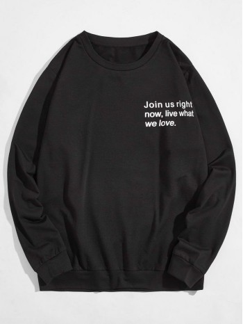 Men Slogan Graphic Sweatshirt