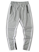 Men Contrast Tape Drawstring Waist Sweatpants