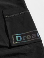 Men Drawstring Detail Letter Graphic Flap Pocket Cargo Pants