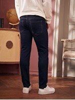 Men Contrast Topstitching Straight Leg Jeans