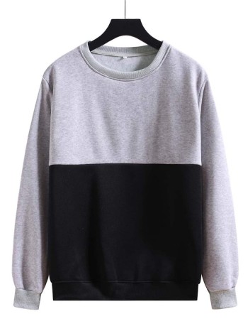 Men Color Block Round Neck Sweatshirt