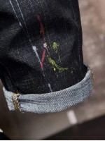 Men Splatter Print Ripped Skinny Jeans