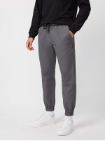 Men Drawstring Waist Slant Pocket Pants