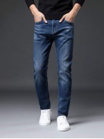 Men Cat Whisker Straight Leg Jeans