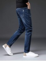 Men Cat Whisker Straight Leg Jeans