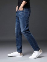 Men Cat Whisker Straight Leg Jeans