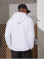 Men Zip Detail Drawstring Hoodie